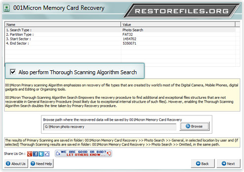 Memory Card Files Restore Screenshots