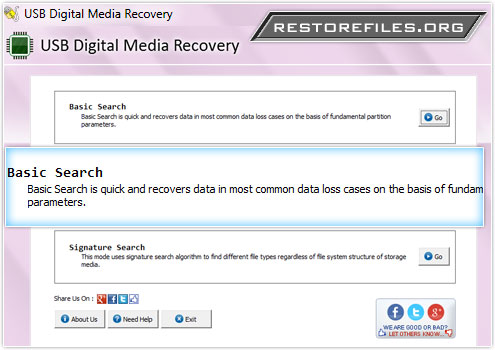 Restore USB Digital Storage Media Files