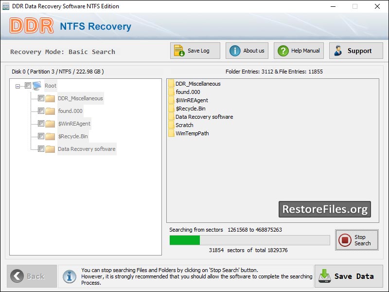 Restore NTFS Files screenshot