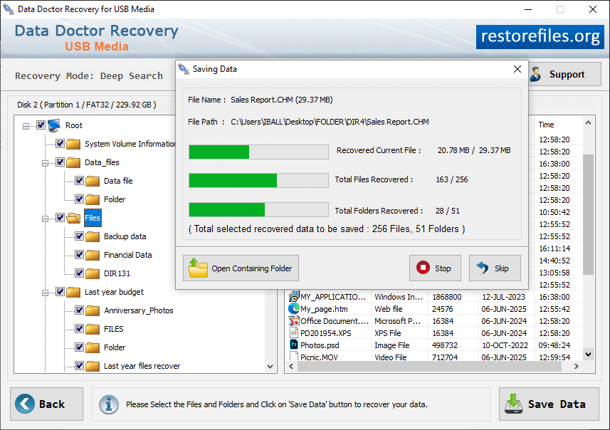Recoverd Files and Folder Save