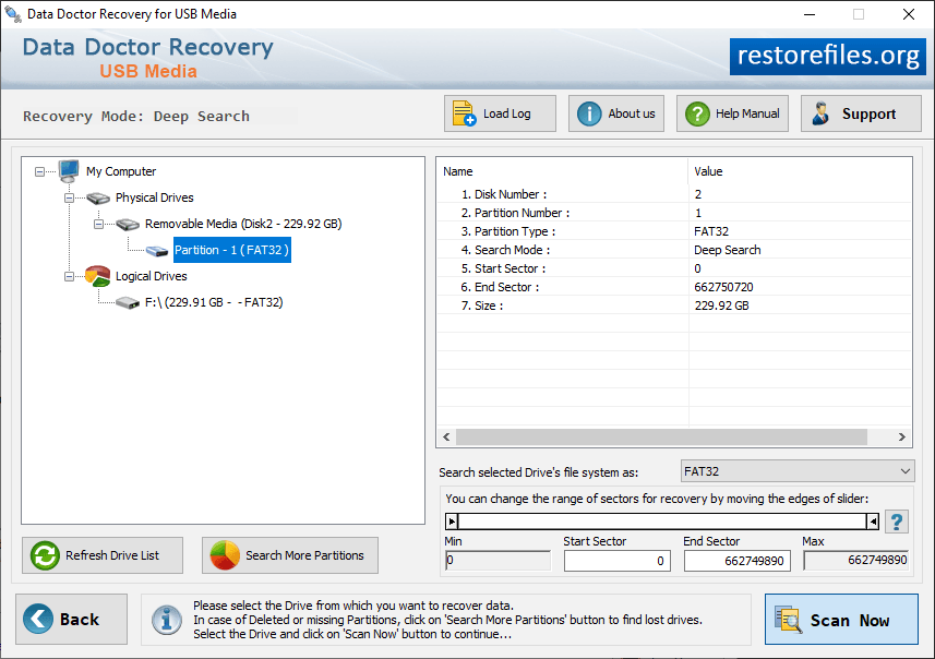 Select Partition Drive