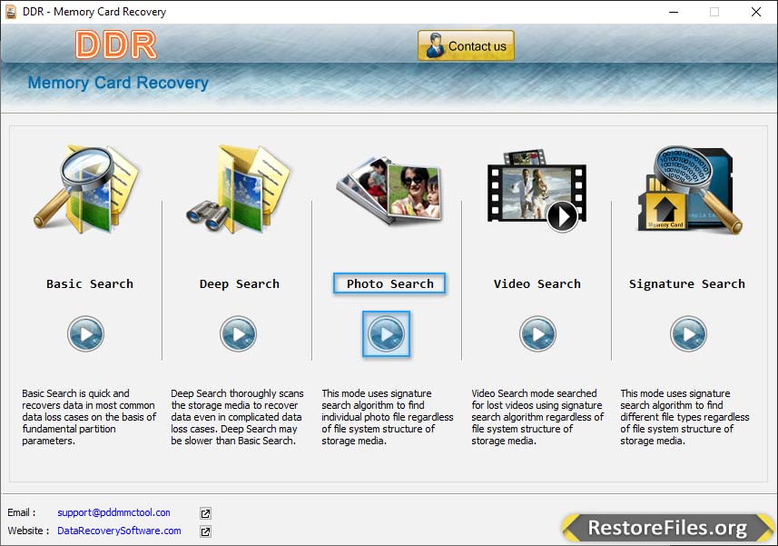 Memory Card Files Restore