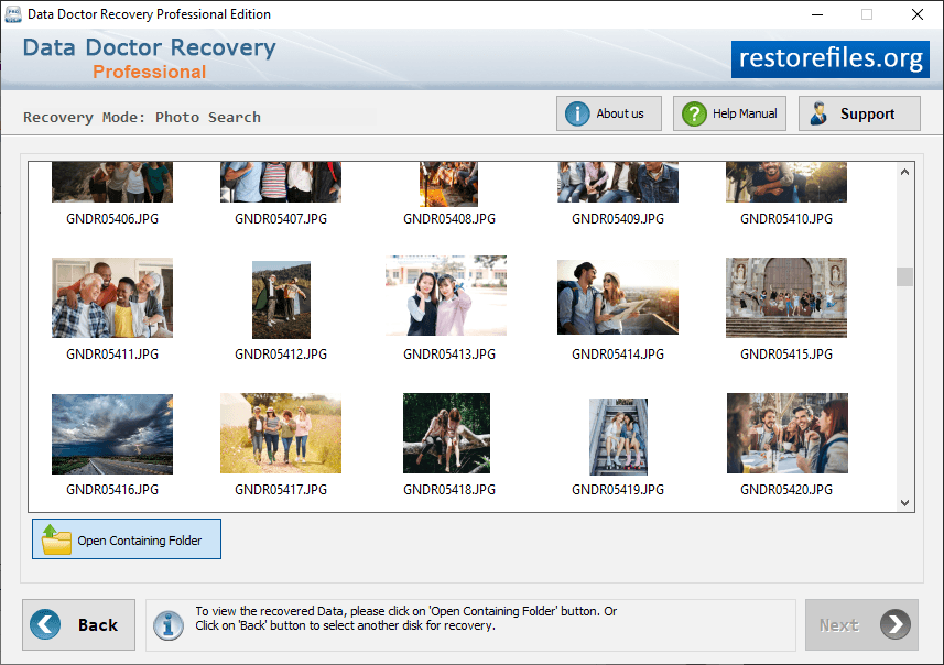Click Open contaning Folder