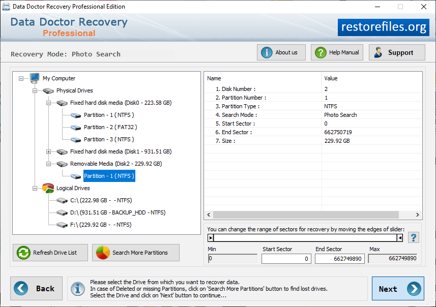 Select partition File