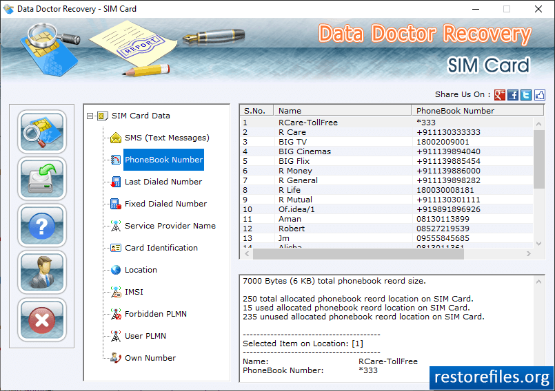 Recover PhoneBook Number